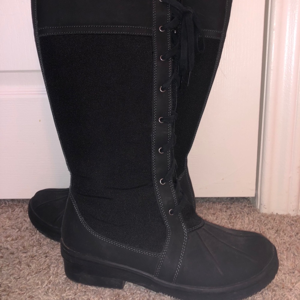 Clarks Women's Black Carima Plume Lace Up Boot